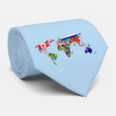 フラッグズネックタイの世界地図 ネクタイ (ロール)