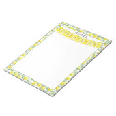 フラッグバナーと水彩レモンツリーパターン ノートパッド (アングル)