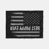 フラッグパパシャツギフト父親の日パピ最高のーイブ フリースブランケット (正面(横))