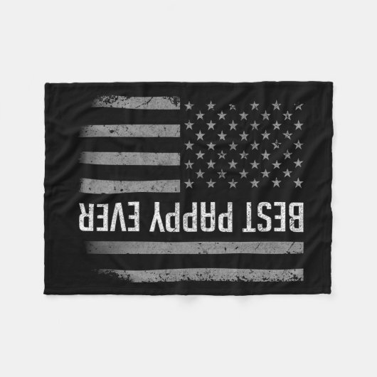 フラッグパパシャツギフト父親の日パピ最高のーイブ フリースブランケット (正面(横))