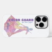 フラッグパフォーマー付きカラーガードのシルエット姿 Case-Mate iPhoneケース (裏面 (横))