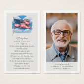 フラッグフォト葬儀お願いメモリアルカード (正面&裏面)