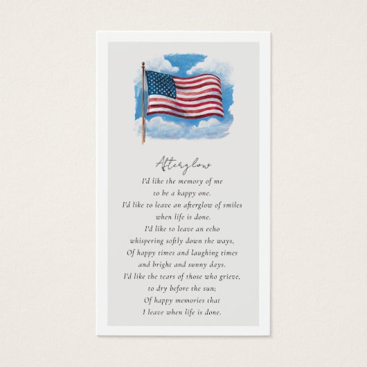 フラッグフォト葬儀お願いメモリアルカード (正面)