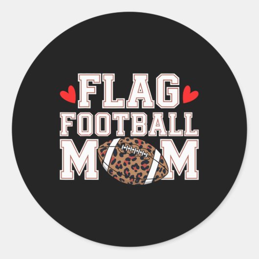 フラッグフットボールおもしろいママ国旗サッカー選手ママ ラウンドシール (正面)