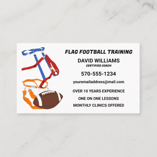 フラッグフットボールコーチトレーナーカスタム 名刺 (正面)