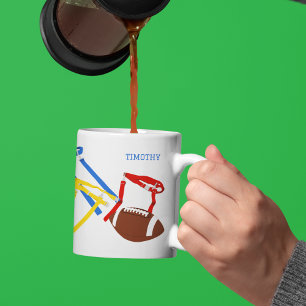 フラッグフットボールコーチパーソナライズされた選手 コーヒーマグカップ