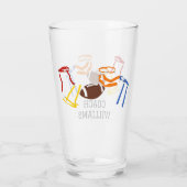 フラッグフットボールコーチパーソナライズされた選手 タンブラーグラス (裏面)