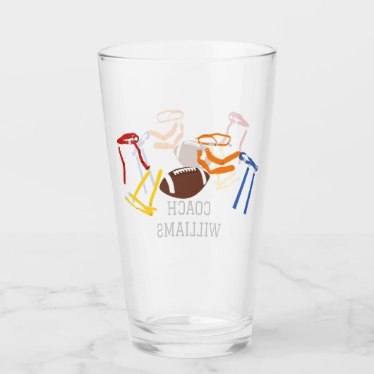 フラッグフットボールコーチパーソナライズされた選手 タンブラーグラス (裏面)