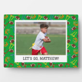 フラッグフットボールコーチパーソナライズされた選手 フォトプラーク (正面)