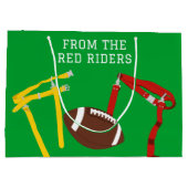 フラッグフットボールコーチパーソナライズされた選手 ラージペーパーバッグ (裏面)