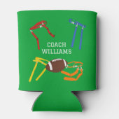 フラッグフットボールコーチパーソナライズされた選手 缶クーラー (裏面)