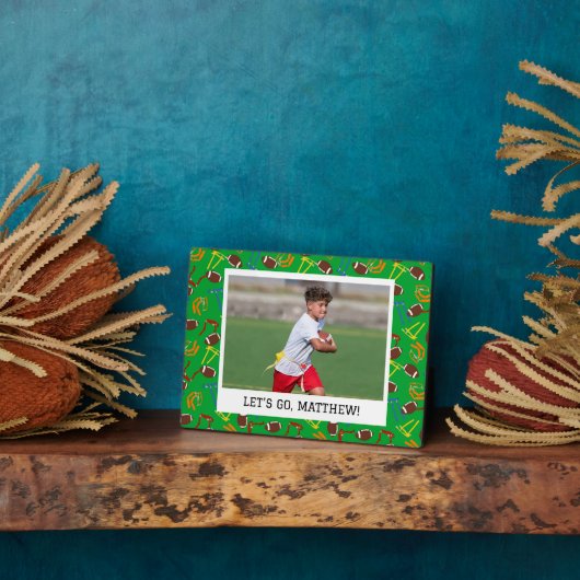 フラッグフットボール コーチ プレーヤー パーソナライズド フォトプラーク (側面)