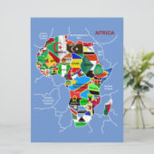 フラッグフラットカードを使用したアフリカの地図 (スタンド正面)