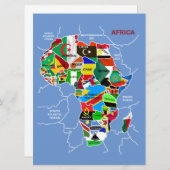 フラッグフラットカードを使用したアフリカの地図 (正面/裏面)