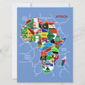 フラッグフラットカードを使用したアフリカの地図 (正面)