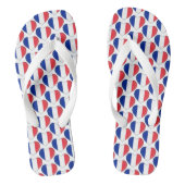 フラッグフランスのカラーハートパターン愛国的 ビーチサンダル (フットベッド)
