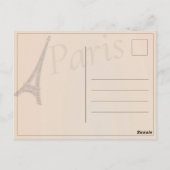 フラッグフランスのパリエッフェルタワーバケーショントラベル ポストカード (裏面)