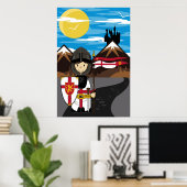 フラッグポスター付き十字軍騎士 ポスター (ホームオフィス)