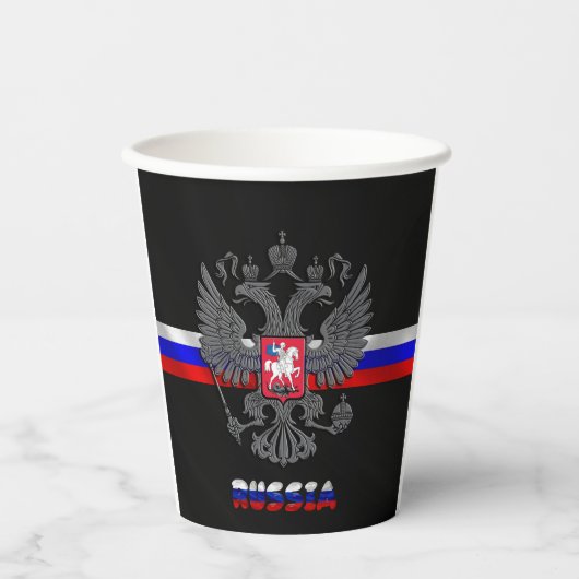 フラッグロシアのコートの紙カップ 紙コップ (正面)
