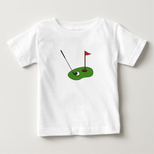 フラッグ付きゴルフコースホール ベビーTシャツ (正面)