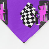 フラッグ付きピンクレース市松模様にカー フリースブランケット (角)