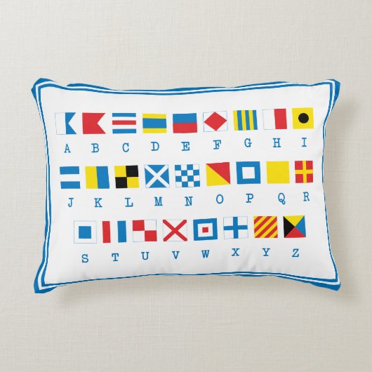 フラッグ海航海の信号アクセント枕 アクセントクッション (正面)