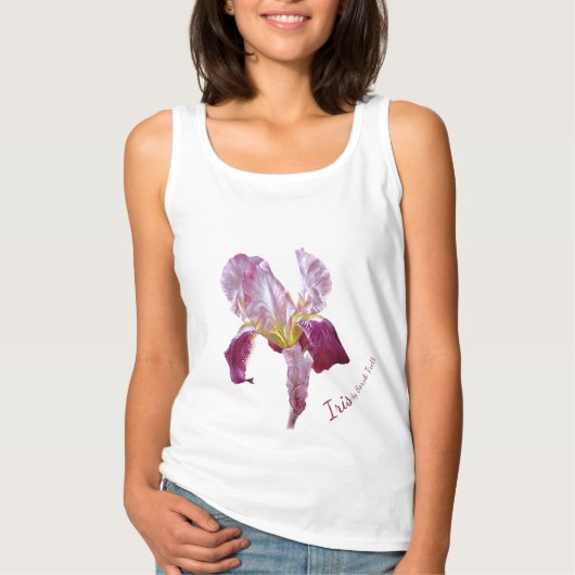 フラッグ素晴らしアイリスアート深い赤ガールズTシャツ Tシャツ (正面)