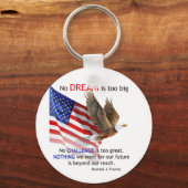 フラッグ&イーグルドナルドJトランプ引用文 キーホルダー (正面)