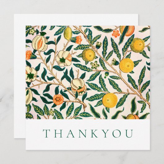 フラッサンキュートカード:ウィリアム・モリス:ザクロ サンキューカード (正面/裏面)