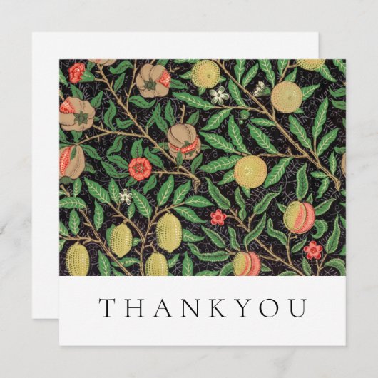 フラッサンキュートカード:ウィリアム・モリス:ザクロ サンキューカード (正面/裏面)