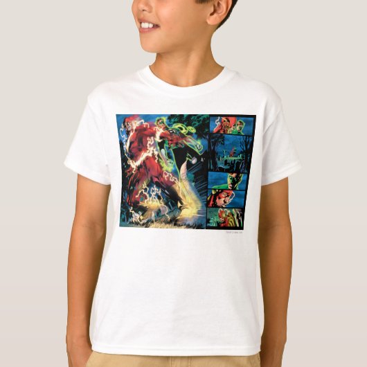 フラッシュおよび緑のランタンパネル Tシャツ (正面)