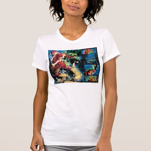 フラッシュおよび緑のランタンパネル Tシャツ (正面)