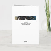 フラッシュが野生馬のグリーティングカードを鳴らす カード (裏面)