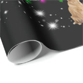 フラッシュで覆われたゴールデンレトリバーのクリスマスツリー ラッピングペーパー (ロールコーナー)