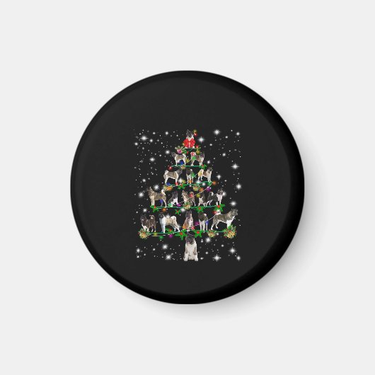 フラッシュで覆われた秋田クリスマスツリー マグネット (正面)