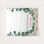 フラッシュとグリーンのウェディングシャワー背景 タペストリー (正面(横))