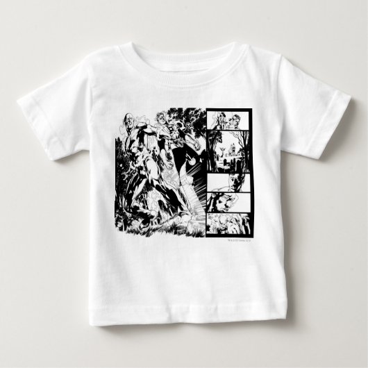 フラッシュと緑のランタンパネル2 ベビーTシャツ (正面)