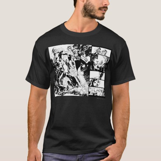 フラッシュと緑のランタンパネル2 Tシャツ (正面)