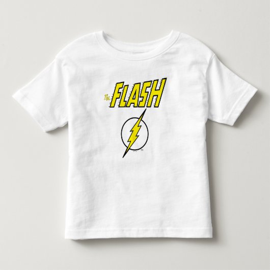 フラッシュの名前と稲妻のロゴ トドラーTシャツ (正面)