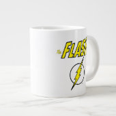 フラッシュの名前と稲妻ボルトのロゴ ジャンボコーヒーマグカップ (正面右)