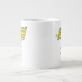 フラッシュの名前と稲妻ボルトのロゴ ジャンボコーヒーマグカップ (正面)