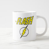 フラッシュの名前と稲妻ボルトのロゴ ジャンボコーヒーマグカップ (右)