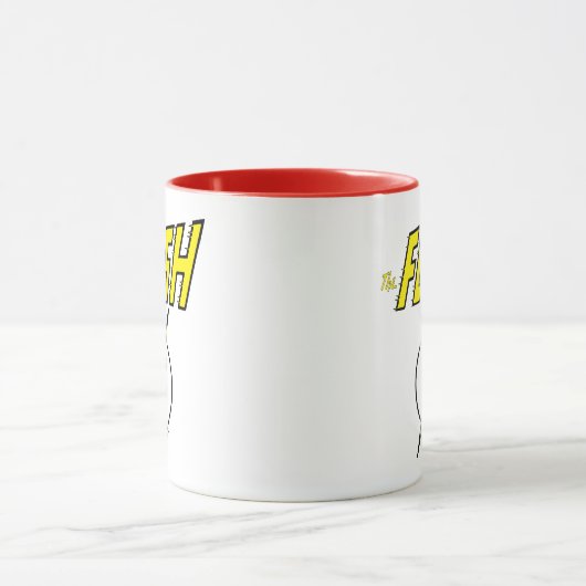 フラッシュの名前と稲妻ボルトのロゴ マグカップ (中央)