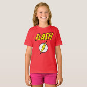 フラッシュの名前と稲妻ボルトのロゴ Tシャツ (正面フル)