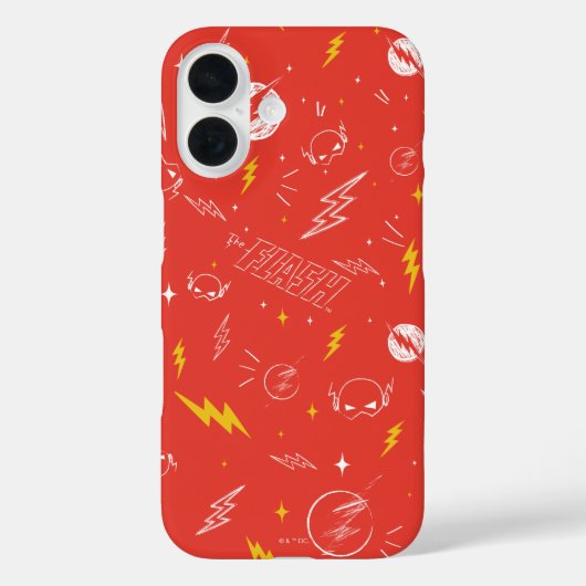 フラッシュの稲妻アイコンと落書きパターン Case-Mate iPhoneケース (裏面)