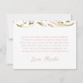 フラッシュウォーターカラーフローラル ブライダルシャワーフラット サンキューカード (裏面)