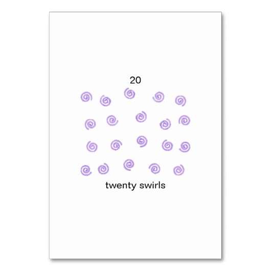 フラッシュカードカスタムの20個の旋回 テーブルナンバー (裏面)