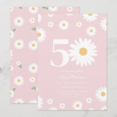 フラッシュデイジー 50歳の誕生日招待状 招待状 (正面/裏面)