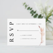 【フラッシュパンパス グラス ミニマル ウェディング RSVP カード】 (スタンド正面)