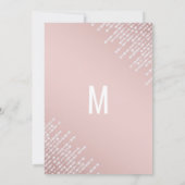 フラッシュピンクのハンギングダイヤモンドライト、メイドオブオナー 招待状 (裏面)